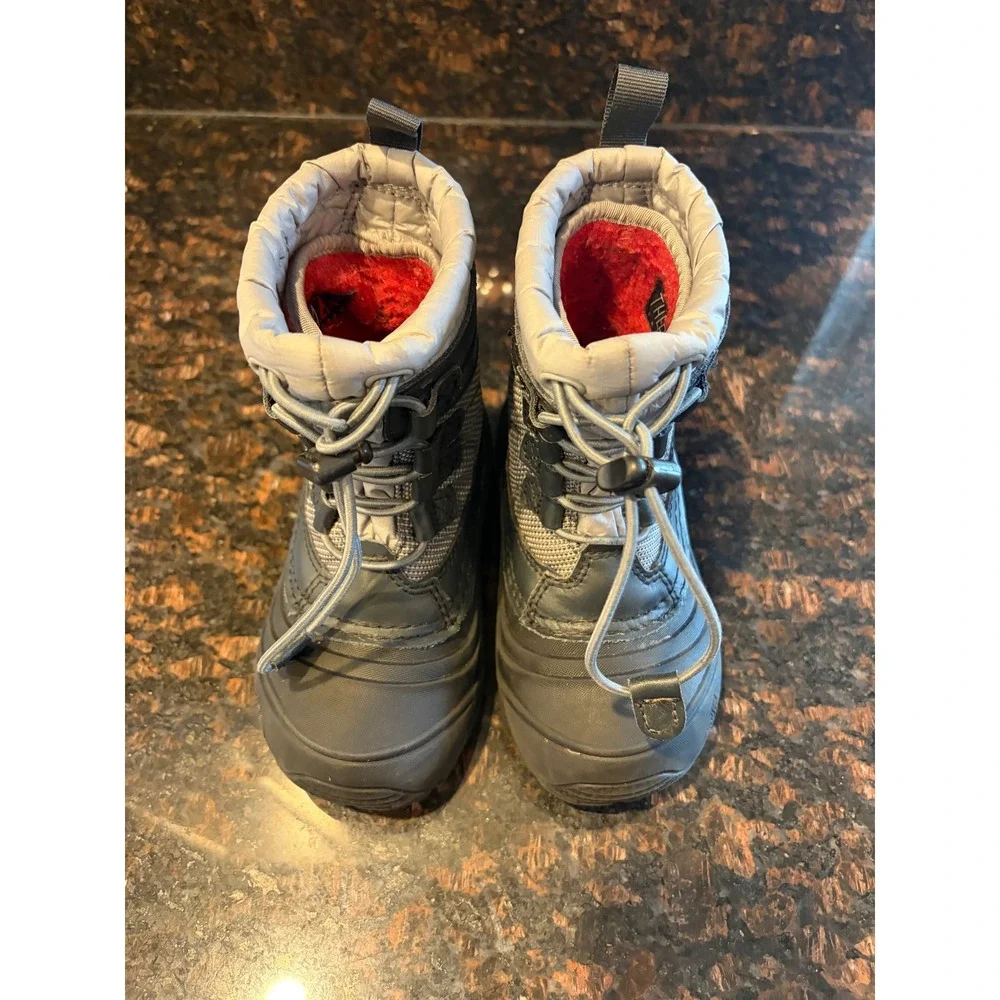 The North Face Alpenglow Snow Boots Toddler 10 Gray Black Waterproof Excellent